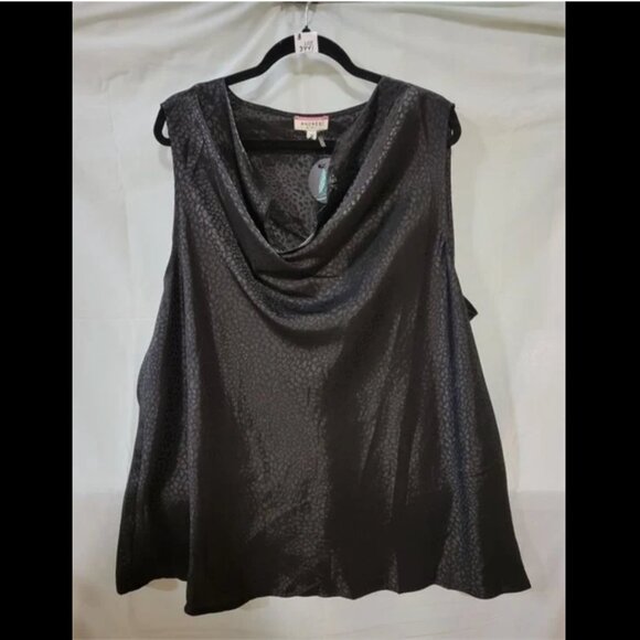 Andree By Unit Black Sleeveless Cowlneck Top sx 3X - Picture 2 of 4